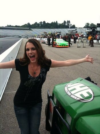 Right before the race in front of Danica Patrick's Car.
