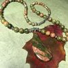 Unique Unakite necklace set