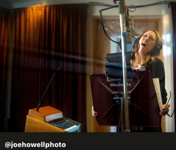 Laura Pursell recording at Ocean Way Studio, Nashville.
