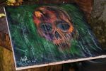 Rusted Melting Skull Acrylic Painting