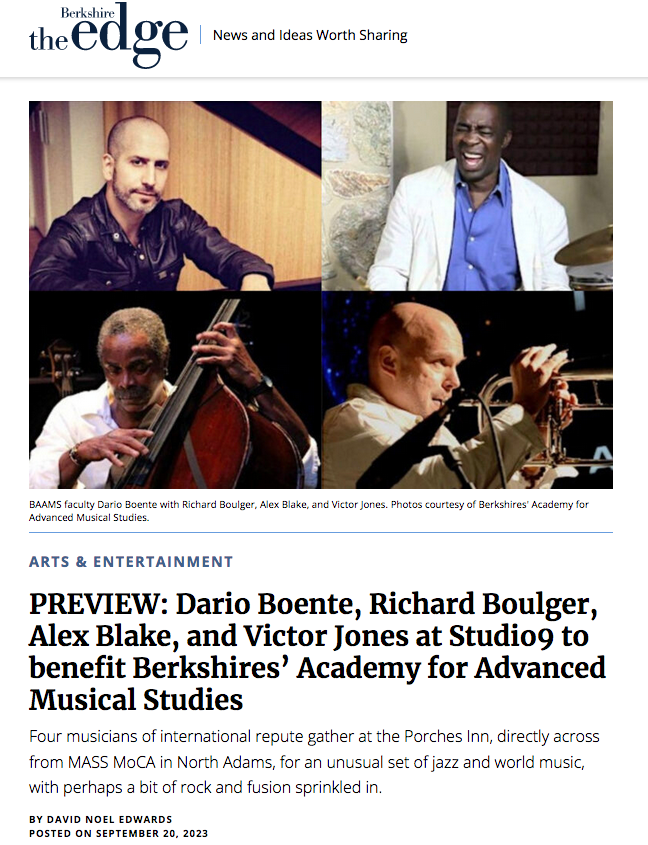 dario boente, Jazz, BAAMS, Music education