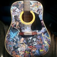 Custom Alien and Predator functional Acoustic Guitar