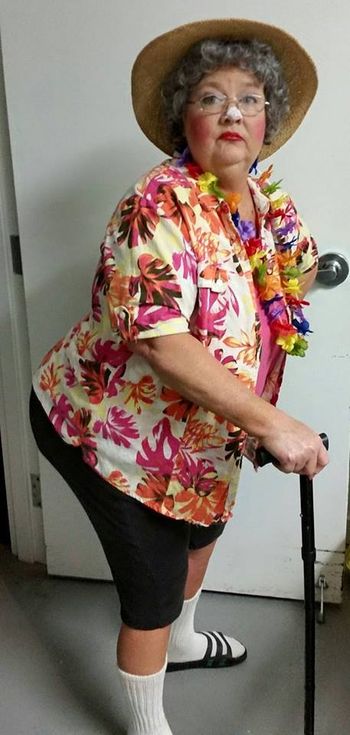 Granny No-Mo getting ready to go to the Beach during our first Beach & Oldies Show
