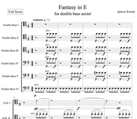 PREORDER - Fantasy in E, for double bass sextet (Digital copy)
