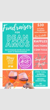 Dean Amos Fundraiser @ Rockingham Bowling Club - see special events page for details