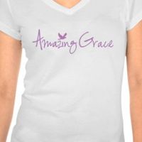 WOMEN’S AMAZING GRACE WHITE V NECK TEE