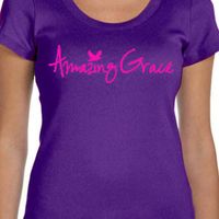 WOMEN’S “AMAZING GRACE” BELLA PURPLE SCOOP NECK TEE