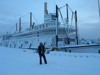 Tim standing in front of the S.S. Klondike at Whitehorse, Yukon
