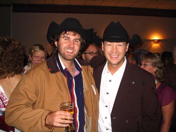 Paul Brandt is the most awarded Canadian country music performer in history. Here Tim is receiving an honourary beer from the chart-topper

