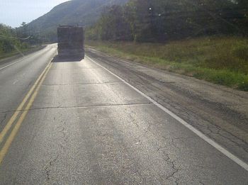 Following a truckload of apples close to Meaford, Ontario
