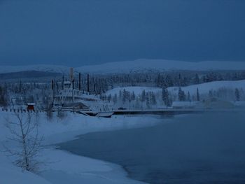 The S.S. Klondike on the banks of the Yukon River on a cold January afternoon
