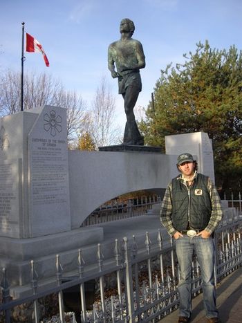 Hus at the Terry Fox monument - Thunder Bay, Ontario
