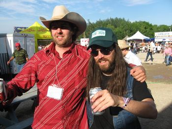 Backstage at a music festival with Alex Madson of the New Brunswick outlaw band "The Divorcees"
