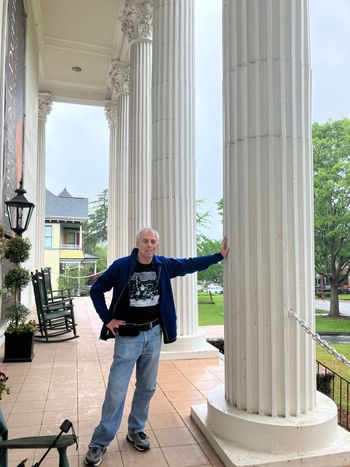 Butch Trucks pose from the album cover of The Allman Brothers Band. Bell House, now a music school for stringed instruments.
