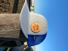 skull logo heather/blue hat