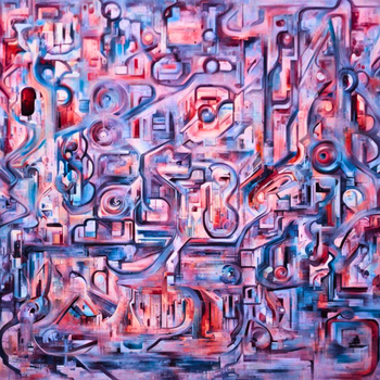 7 - 100 Years of Tech (oil on canvas - 30" x 30" - 2021-2022)
