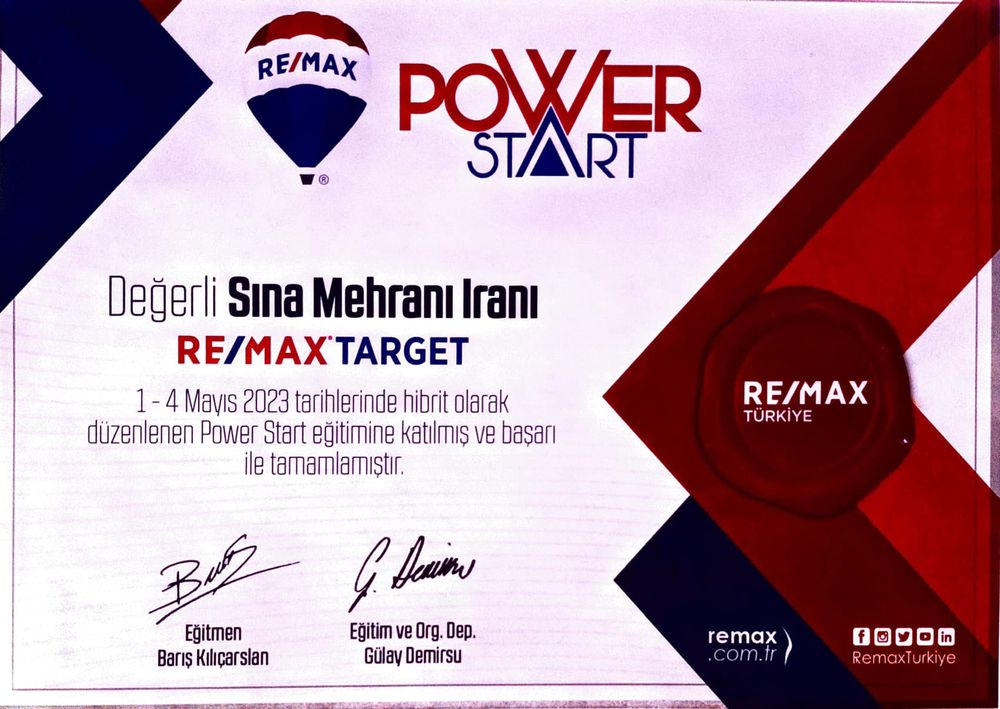 Sina Mehrabani - Re/max Target - Remax Target - Remax Turkey - Remax Izmir - Remax Target Izmir