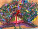 “The Turkey Dreams Peacock” Postcard Paintings