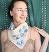 Hand Dyed and Stenciled Bandana-Golden Oat
