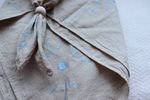 Hand Dyed and Stenciled Bandana-Pale Brown