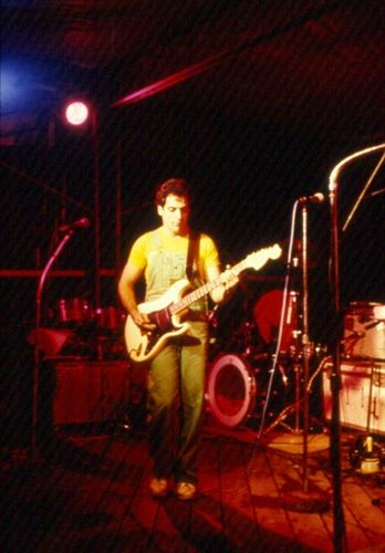 Ken plays a solo with the Hip Pocket Band at the "pig roast" . 198?
