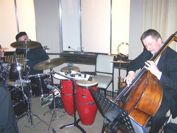 Adam David (not shown) - Congas; Percussion Jack Zorawski - Upright Bass
