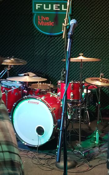 Finally! A stage photo of my Red Sparkle kit - 24,13,16 - thunderous when it gets going.
