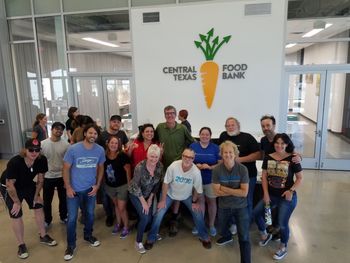 Austin Drummers (and me) at the annual Austin Drummers Day at the Texas Food Bank. Love these folks!
