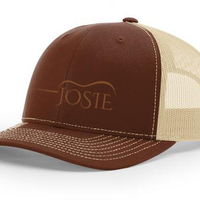 White Trucker Hat with Royal Josie Guitar and JS initials on side - Josie