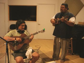 Pekelo Cosma and Boom Helekahi working out the song. 7/09
