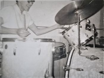 Early days playing drums
