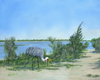 Sandhill Crane on Path...
Acrylic on Canvas  30" x 24"
