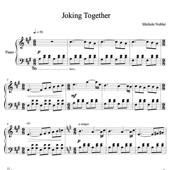 Joking Together Piano Sheets Michele Nobler