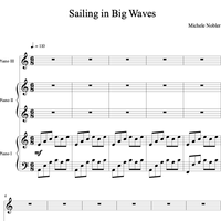 Sailing in Big Waves - Piano solo & 3 Pianos sheets