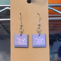 Purple Keycap Earrings