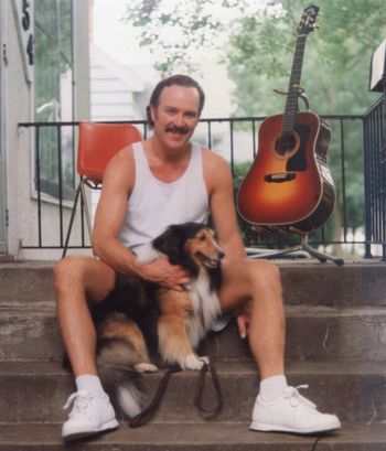 1990, my home in Robbinsdale, Minnesota. With Maxwell, my canine best buddie for 14 years.
