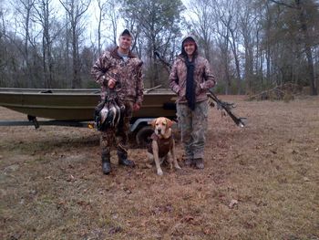 12-14-13  Boone, Casey and Thorne with a nice stringer of Woodies.
