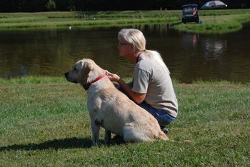 10-5-13  Angie and "Blaze" watching for a mark.
