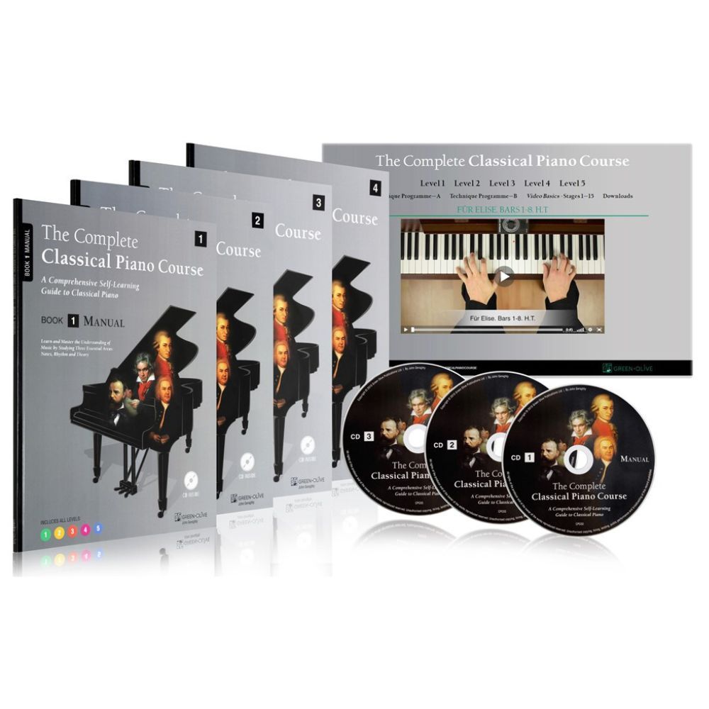 the complete classical piano course by john geraghty available https://thecompleteclassicalpianocourse.com/ 