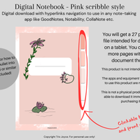 Digital Notebook with Hyperlinks - simply pink style