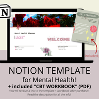 Notion Tempalte for Mental Health + CBT Workbook