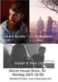 House concert: Adam Barnes (UK) + Joseph & Maia (NZ) + Indigorado
