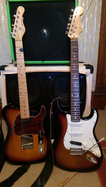 G&L ASAT and Fender Strat
