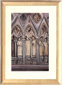 THE DEACONS OF THE NORTH TOWER, WELLS CATHEDRAL  (original acrylic painting, limited edition signed prints and greetings cards)