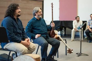 Hossein Alizadeh and Pezhham Akhavass at Workshop in Oklahoma University March 2016 Tombak Daf Percussion Tar Setar
