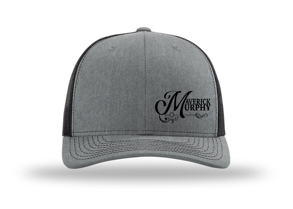 Richardson 112 - Heather Gray / Black Mesh Trucker Cap (Side