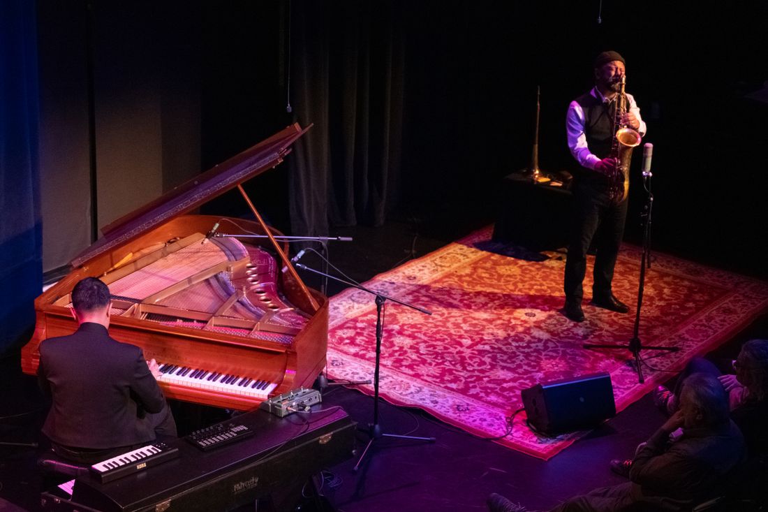 Vijay Iyer and Hafez Modirzadeh at IF 2023. Photo by Richelle Forsey.
