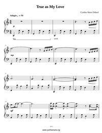 True as My Love, by Cynthia Marie - Romantic Piano Sheet Music