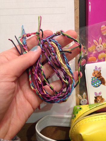 CDEFG bracelets (after playing Go-Fish cards, and mastering CDEFG, give your kids a colorful achievement bracelet!)
