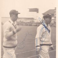 Signed cricket photograph - Ian Craig and Lindsay Hassett (1953)
